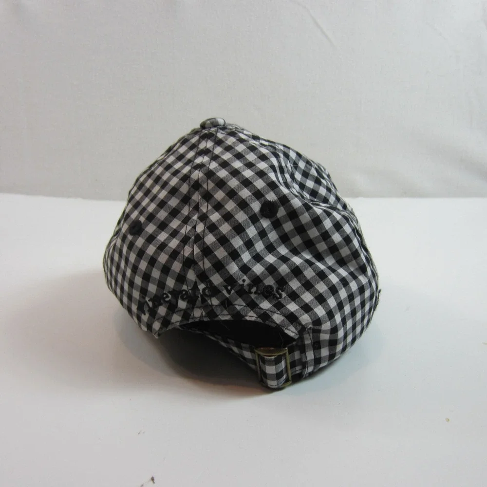 vineyard vines girl's gingham hat black white